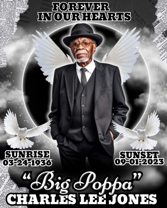 Black Memorial Canva Editable Design