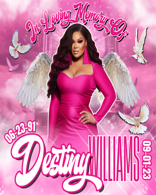 Single Pink Memorial Editable