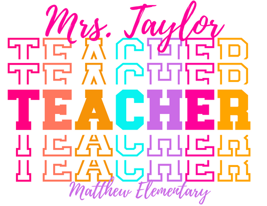 Colorful Stacked Teacher Canva Editable Design